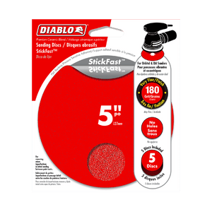 DIABLO DCD050180P05G 5" 180-Grit StickFast™ ROS Sanding Discs (5-pk)