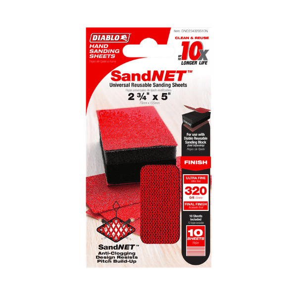 DIABLO DND234320S10N 5" Sand Demon™ 2-3/4" x 320-Grit Reusable Sanding Sheets (10-pk)