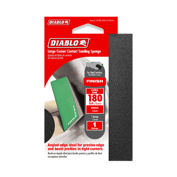 DIABLO DFBLANGSFN01G 5" x 3" x 1" 180-Grit Corner Contact Sanding Sponge