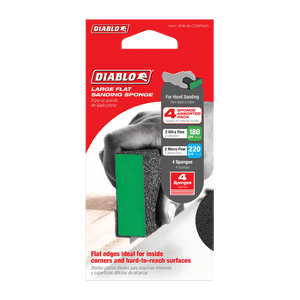 DIABLO DFBLBLOSFN04G 5" x 3" x 1" 60-Grit Large Flat Edge Sanding Sponges (4-pk)