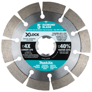 Makita E-07238 X‑LOCK 5" Segmented Diamond Blade for Masonry Cutting