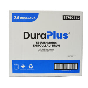 DuraPlus® 57760352 Hardwound Paper Towel, Kraft, 205 ft, 24 Rolls/Case