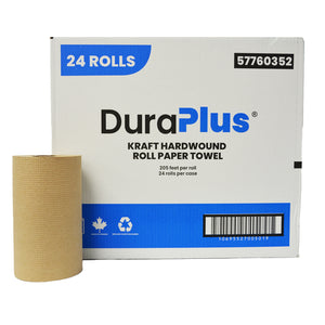 DuraPlus® 57760352 Hardwound Paper Towel, Kraft, 205 ft, 24 Rolls/Case