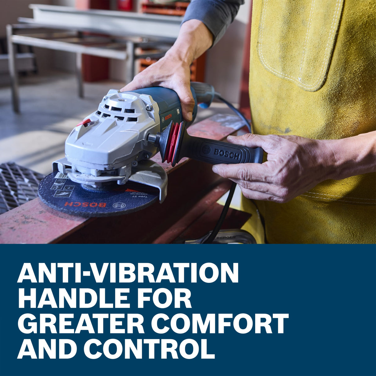 BOSCH GWS22-180J 7 In. Large Angle Grinder – 15 Amp W/ Lock-On Trigger Switch