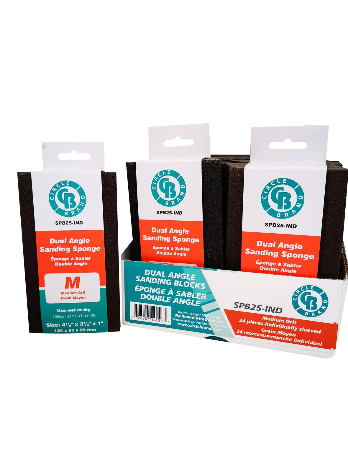 Wallboard SPB13-IND Dual Angle (Fine/Medium) Sleeved Circle Brand Sanding Block