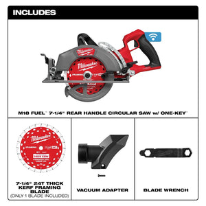 Milwaukee 2931-20 rear handle circular saw with blade vacuum adaptor and blade wrench
