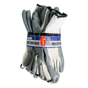 ROK 70810 Nitrile Coated Gloves Grey / White 6pk