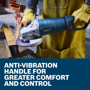 BOSCH GWS25-180PR 7 In. Large Angle Grinder – 15 Amp W/ No-Lock On Trigger Switch and Rotatable Main Handle