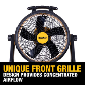 DEWALT DXF1850B 18" 20V AC/DC 3-Speed Drum Fan Tool with Adapter Cord