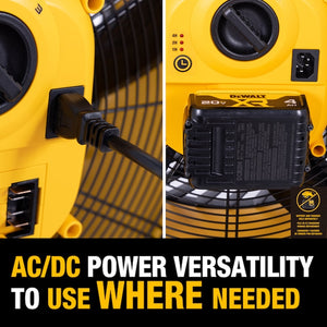 DEWALT DXF1850B 18" 20V AC/DC 3-Speed Drum Fan Tool with Adapter Cord