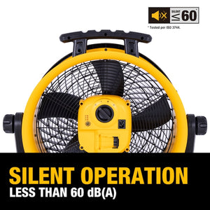 DEWALT DXF1850B 18" 20V AC/DC 3-Speed Drum Fan Tool with Adapter Cord
