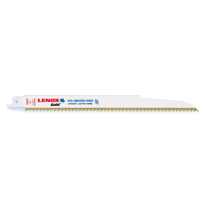 LENOX 21060656GR Gold® Power Arc® Curved Wood Cutting 6" Reciprocating Saw Blades 6TPI 5/PK