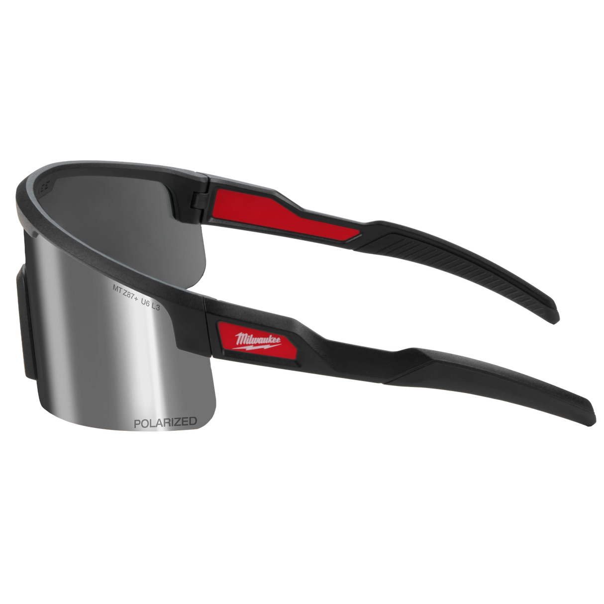 Milwaukee 48-73-2503 Polarized Wrap Around Safety Glasses - Silver Mirrored Dual Coat Lenses