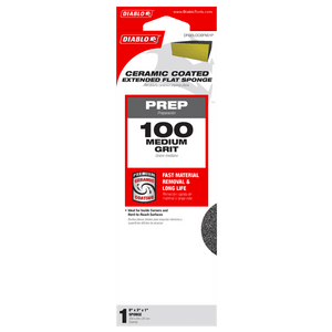 DIABLO DFBBLOCBFN01G 8" x 3" x 1" 100-Grit Extended Flat Edge Sanding Sponge