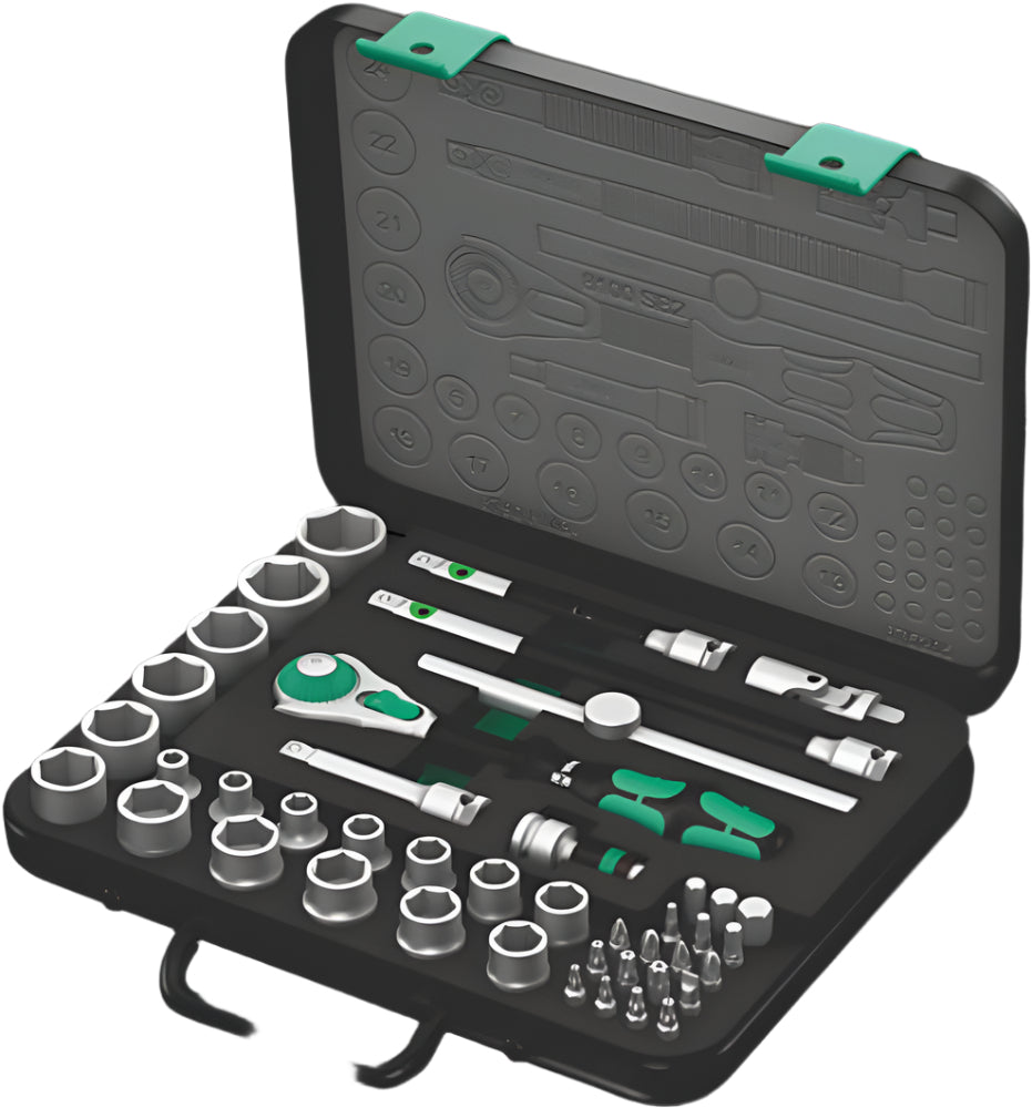 WERA 8100 SB 2 Zyklop Speed Ratchet Set, 3/8" drive, metric, 43 pieces