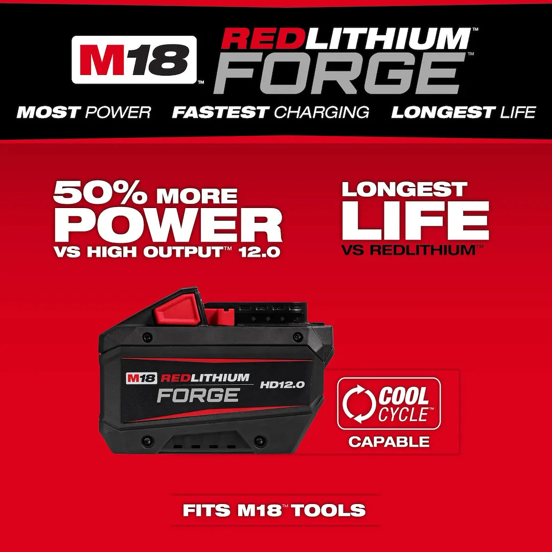 Milwaukee M18 REDLITHIUM FORGE battery system graphic