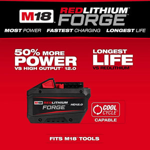 Milwaukee M18 REDLITHIUM FORGE battery system graphic