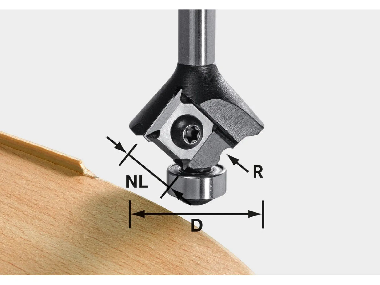 Festool 499809 Radius Router Bit S8 HW R2 D28 KL12,7 MFK