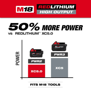 Milwaukee 48-11-1855R M18™ REDLITHIUM™ HIGH OUTPUT™ XC5™ Resistant Battery Pack