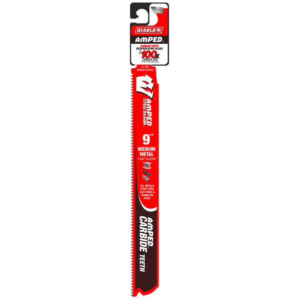 DIABLO DS0910CFA 9" 10TPI AMPED™ Steel Demon™ Carbide Teeth Reciprocating Saw Blade for Medium Metal