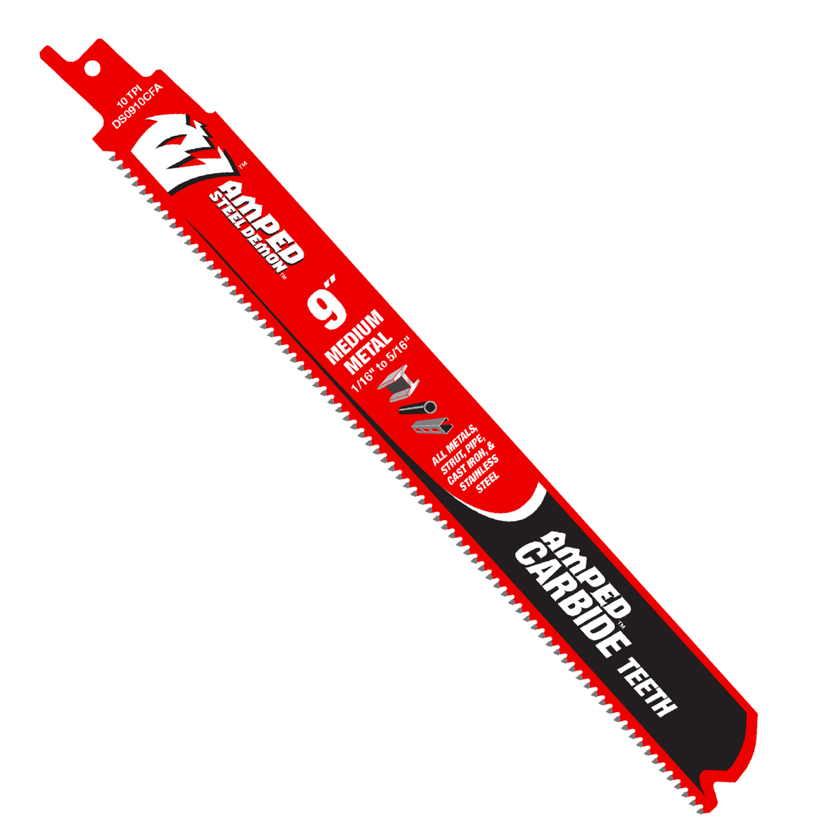 DIABLO DS0910CFA3 9" 10TPI AMPED™ Steel Demon™ Carbide Teeth Reciprocating Saw Blades for Medium Metal (3-pk)