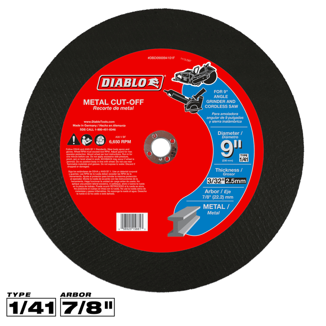 Diablo  9" Metal Cut-Off Disc