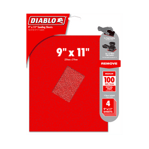 DIABLO DCS911100S04G 9" x 11" 100-Grit Sanding Sheets (4-pk)