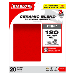 DIABLO DCS911120S20G 9" x 11" 120-Grit Sanding Sheets (20-pk)