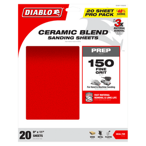 DIABLO DCS911150S20G 9" x 11" 150-Grit Sanding Sheets (20-pk)