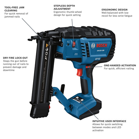 Bosch GNH18V-18MN 18V Brushless 18-Gauge Brad Nailer (Bare Tool)