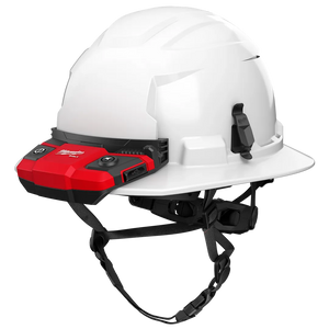 Milwaukee 48-73-2895 BOLT Personal Voltage Detector mounted on white safety helmet