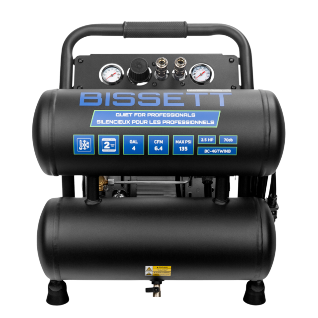 BISSETT BC-4GTWINB Beast Twinstack Compressor – 4 Gallon
