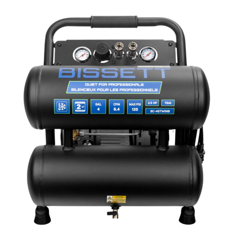 BISSETT BC-4GTWINB Beast Twinstack Compressor – 4 Gallon