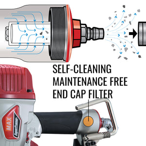 MAX CN890F3 self-cleaning end cap filter feature
