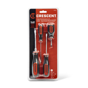 Crescent CSSET4PC 4 Piece Slotted Dual Material Screwdriver Set