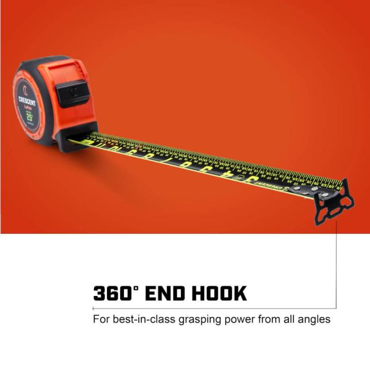 Crescent L1025CB-02 1-3/16" x 25' CONTROLTOUCH NITE EYE™ Tape Measure