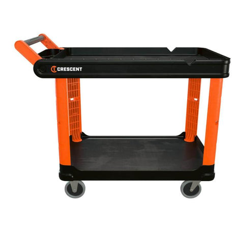 CRESCENT RAILWORKS 2 Shelf Industrial Utility Cart with 5" Hard Casters