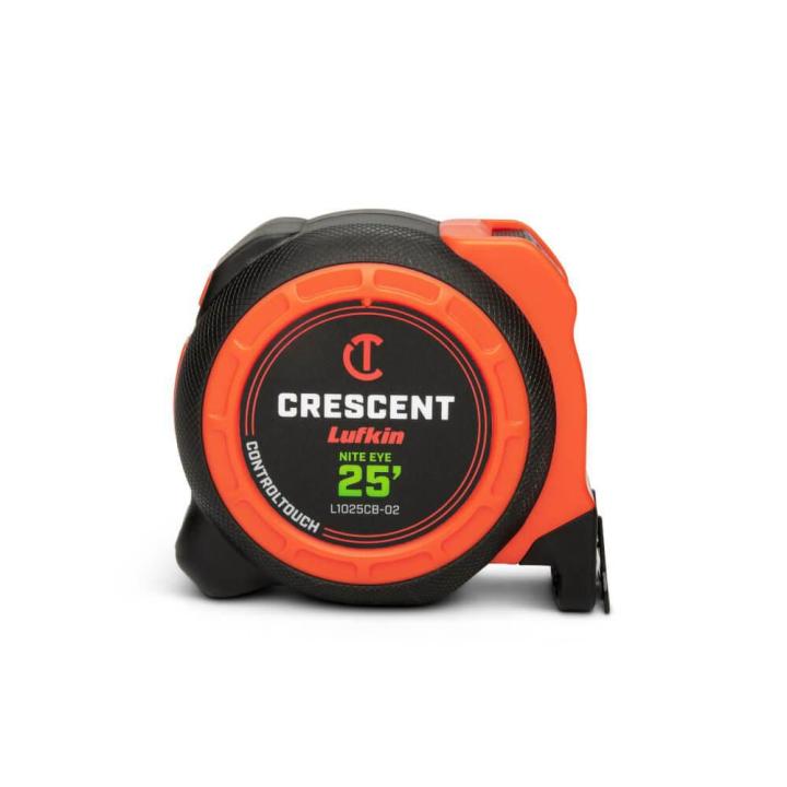 Crescent L1025CB-02 1-3/16" x 25' CONTROLTOUCH NITE EYE™ Tape Measure