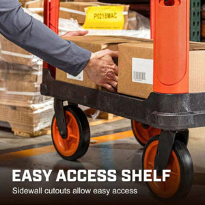 CRESCENT RAILWORKS 2 Shelf Industrial Utility Cart with 5" Hard Casters