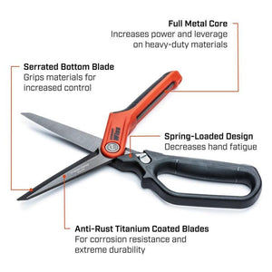 Crescent CW11TM 11" Heavy-Duty Titanium Coated Single Ring Tradesman Shears