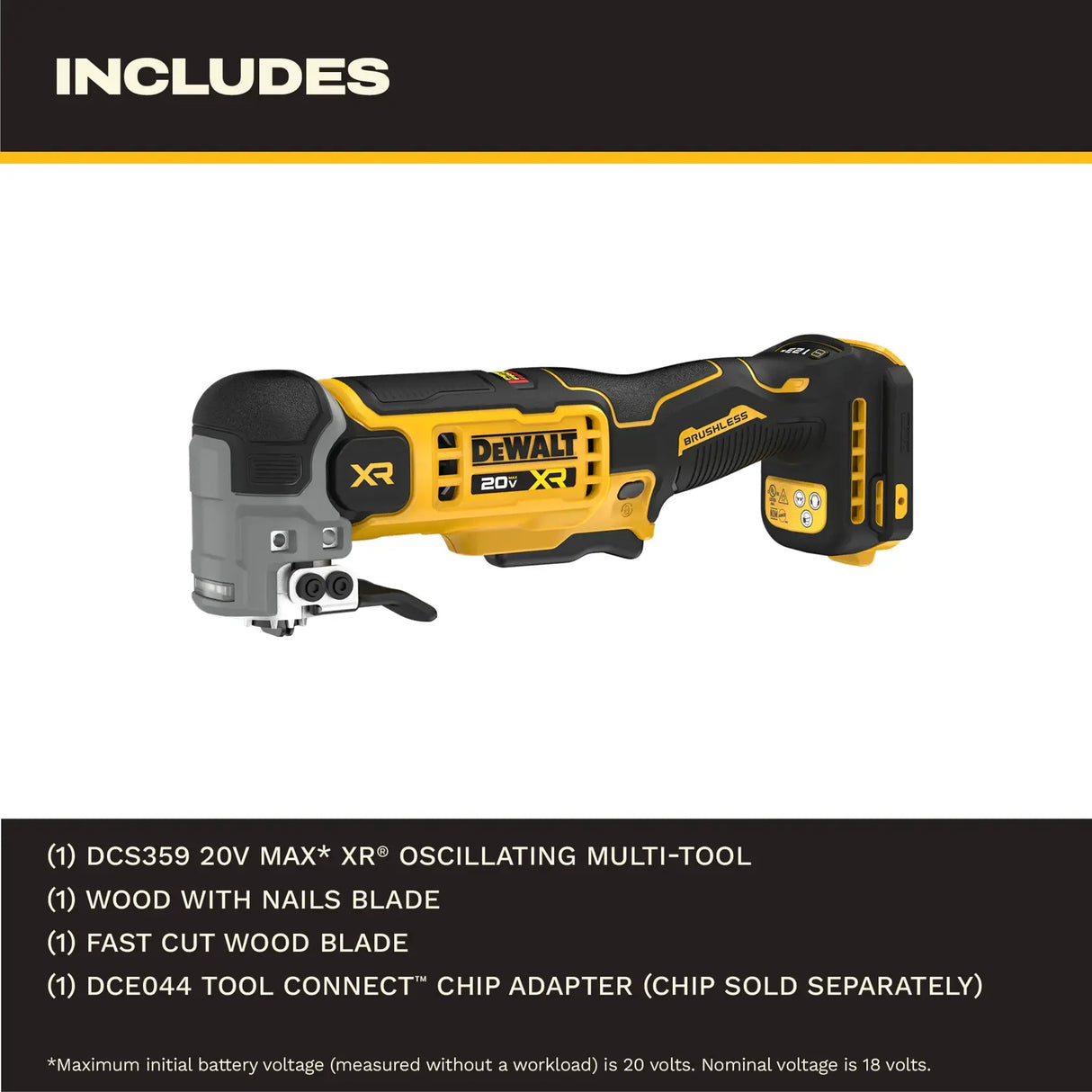DEWALT DCS359B 20V MAX* XR® Oscillating Multi-Tool (Tool Only)
