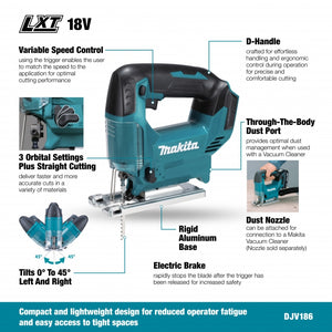 Makita DJV186Z 18V LXT Jig Saw w/D-Handle - Tool Only