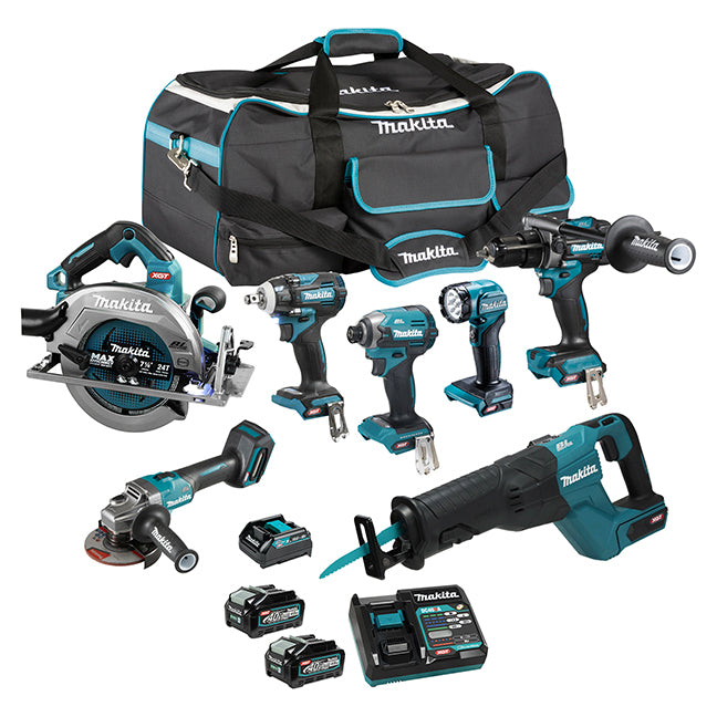 Makita DK0216G701 40Vmax XGT Brushless 7 Tool Combo Kit