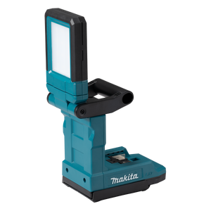 Blue Makita worklight on a white background