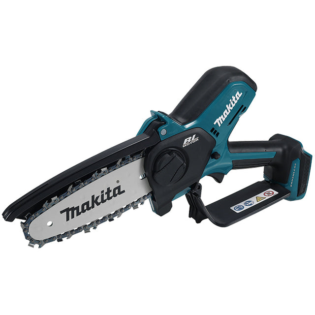 Makita chain saw on a white background