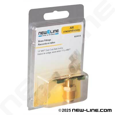 NEW-LINE X240-B  1/4" MALE NPT DRAIN COCK BACK SEATING