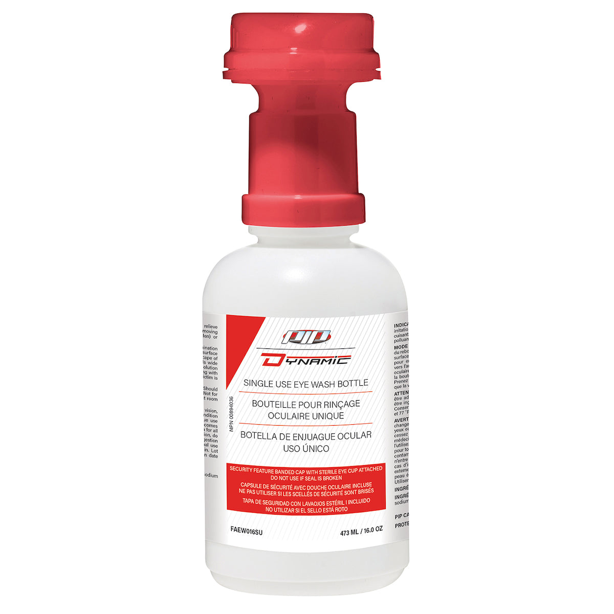 Dynamic FAEW032SU Saline Single Use Eyewash - 32oz