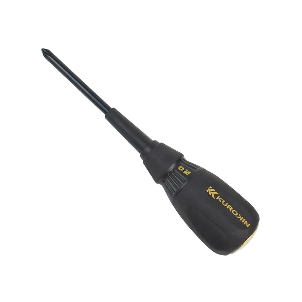 Fujiya Kurokin 524K-BG #2 Phillips Screwdriver, 100mm Shaft (186mm OAL)