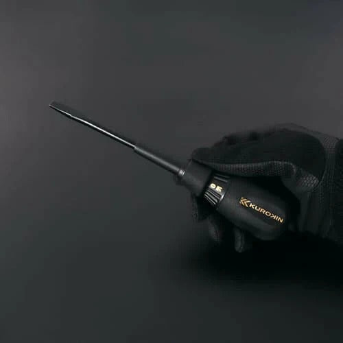 Fujiya Kurokin 564K-BG Slotted Screwdriver | 6mm Tip x 100mm Shaft (186mm OAL)