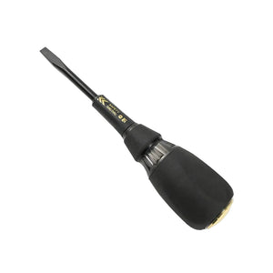 Fujiya Kurokin 564SK-BG Slotted Screwdriver, 6mm Tip x 100mm Shaft (186mm OAL)
